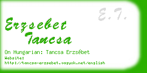 erzsebet tancsa business card